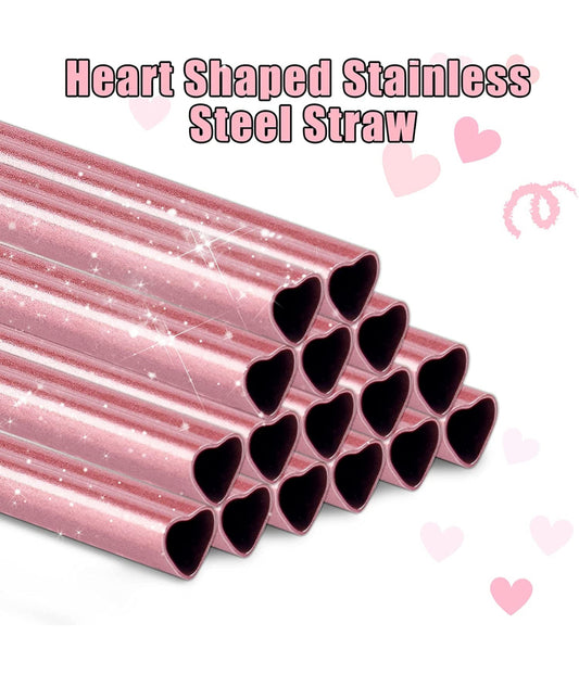 Pink Heart Straw